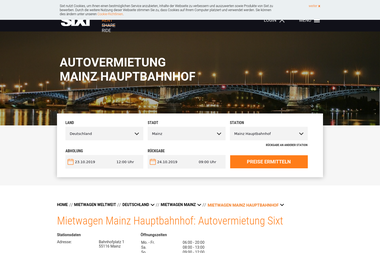 sixt.de/mietwagen/deutschland/mainz/mainz-hauptbahnhof - Autoverleih Mainz