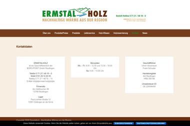 ermstal-holz.de/kontaktdaten - Brennholzhandel Reutlingen