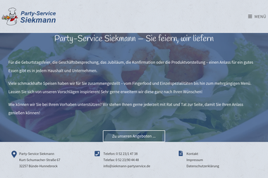 siekmann-partyservice.de - Catering Services Bünde
