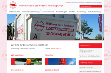 wolfener-recycling.de - Containerverleih Bitterfeld-Wolfen