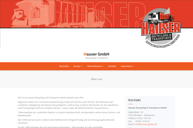 hauser-gmbh.net - Containerverleih Bretten