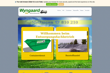 wyngaard-rac.de - Containerverleih Mettmann