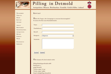 pilling-detmold.de/kontakt.php - Geschenkartikel Großhandel Detmold