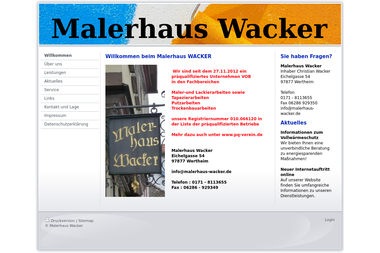 malerhaus-wacker.de - Malerbetrieb Wertheim