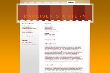 markisen-ostern.de/impressum - Markisen, Jalousien Schwalbach Am Taunus