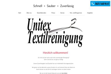 unitex-textilreinigung.de - Chemische Reinigung Mannheim