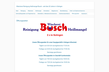 waescherei-reinigung-busch.de/oeffnungszeiten - Chemische Reinigung Solingen