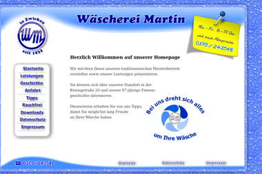 waescherei-martin.de - Chemische Reinigung Zwickau