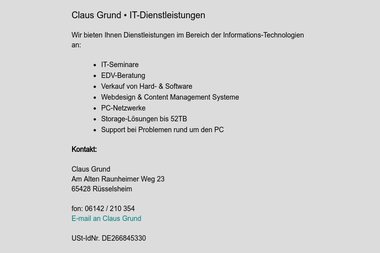 claus-grund.de - Web Designer Rüsselsheim