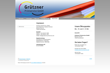 gruetzner-printservice.de/impressum - Druckerei Harsewinkel