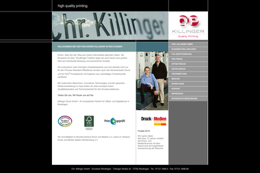 killinger-druck.de - Druckerei Reutlingen
