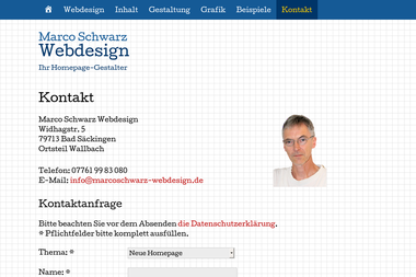 marcoschwarz-webdesign.de/kontakt.htm - Web Designer Bad Säckingen