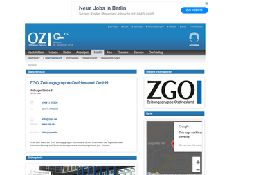 oz-online.de/-markt/branchenbuch/detail/36980/ZGO-Zeitungsgruppe-Ostfriesland-GmbH - Druckerei Wiesmoor