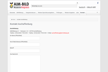 aim-bildung.de/Integrationskurse/kontakt-aschaffenburg - Deutschlehrer Aschaffenburg