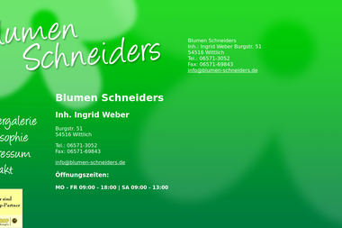 blumen-schneiders.de/kontakt.html - Blumengeschäft Wittlich