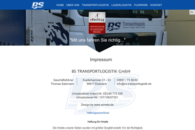 bs-transportlogistik.de/impressum.htm - Umzugsunternehmen Eisenach