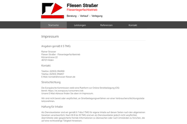 fliesen-strasser.com/impressum.html - Fliesen verlegen Hilden