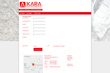 kara-abbruch.de/page/kontakt.php - Abbruchunternehmen Melle