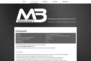 metallbau-brand.de/firmenprofil.htm - Schlosser Quedlinburg