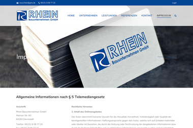 rhein-bau.de/impressum - Straßenbauunternehmen Darmstadt