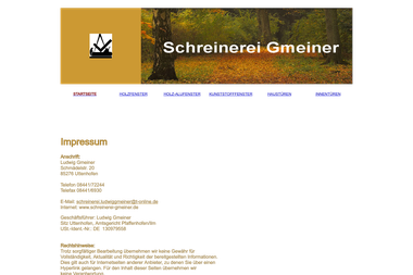 schreinerei-gmeiner.de/Impressum.html - Zimmerei Pfaffenhofen An Der Ilm