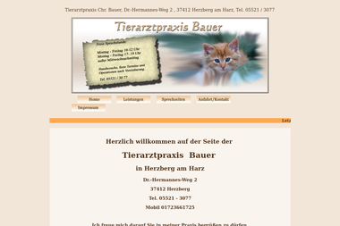 tierarzt-bauer-herzberg.de - Tiermedizin Herzberg Am Harz