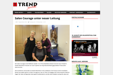 trendjournal.de/salon-courage-unter-neuer-leitung - Friseur Porta Westfalica
