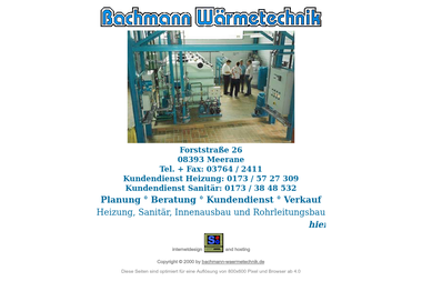bachmann-waermetechnik.de - Wasserinstallateur Meerane