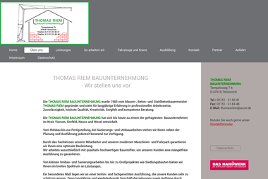 bauunternehmung-thomas-riem.de/%C3%BCber-uns - Straßenbauunternehmen Tönisvorst