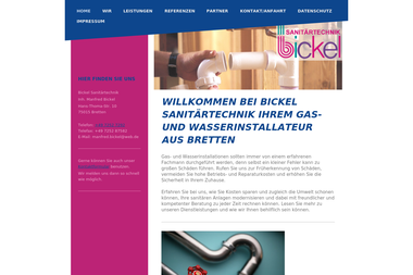 bickel-sanitaertechnik.de - Wasserinstallateur Bretten