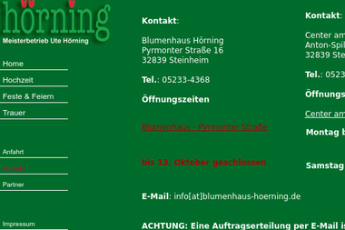 blumenhaus-hoerning.de/kontakt/index.html - Blumengeschäft Steinheim