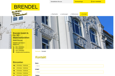 brendel-fassadengestaltung.de/kontakt.htm - Fassadenbau Köln