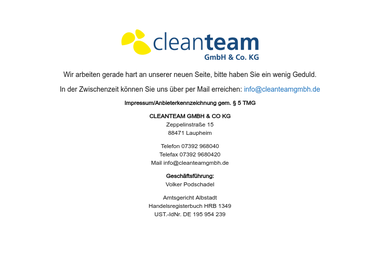 cleanteamgmbh.de - Reinigungskraft Laupheim