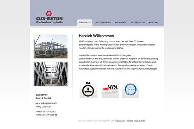 cux-beton.de - Straßenbauunternehmen Cuxhaven