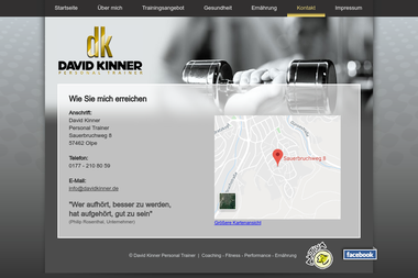 davidkinner.de/personal-trainer/kontakt.html - Personal Trainer Olpe