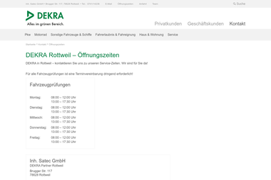 dekra.de/rottweil/kontakt/oeffnungszeiten.html - Baugutachter Rottweil