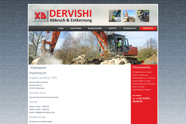dervishi-abbruch.de/impressum - Abbruchunternehmen Geilenkirchen