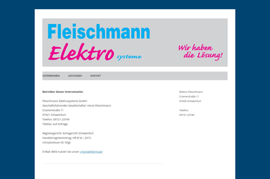 elektrofleischmann.de/impressum - Elektriker Schweinfurt