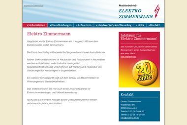 elektroinstallation-zimmermann.de - Elektriker Wesseling