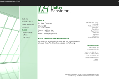 fensterbau-halter.de/Kontakt - Fenster Neckarsulm