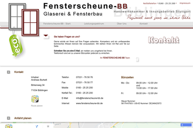 fensterscheune-bb.de/kontakt.html - Fenster Böblingen