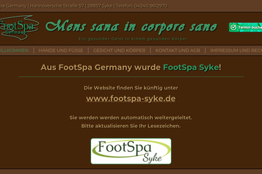 footspa-germany.de - Kosmetikerin Syke