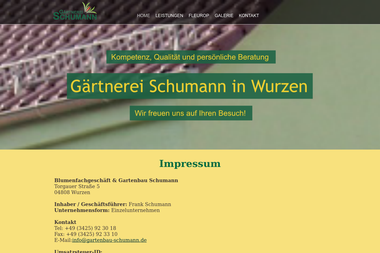 gartenbau-schumann.de/impressum.html - Blumengeschäft Wurzen