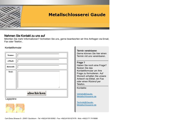 gaude-metallschlosserei.de/kontakt.html - Schlosser Quickborn