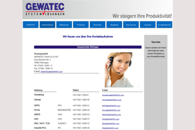 gewatec.com/Unternehmen/Kontakt/kontakt.html - Computerservice Isny Im Allgäu