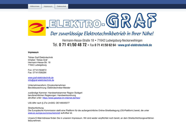graf-elektrotechnik.de/Impressum/impressum.html - Elektriker Ludwigsburg