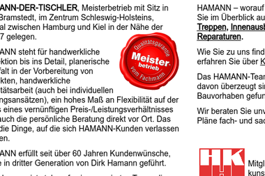 hamann-der-tischler.de - Möbeltischler Bad Bramstedt