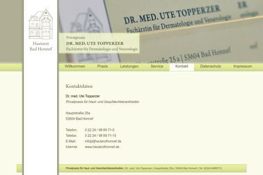 hautarzthonnef.de/sites/adresse.html - Dermatologie Bad Honnef
