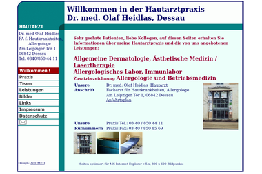 hautarztpraxis-heidlas.de - Dermatologie Dessau-Rosslau