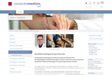 hautklinik-mainz.de/hautklinik/patienten/berufsdermatologische-sprechstunde.html - Dermatologie Mainz